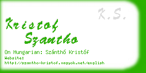 kristof szantho business card